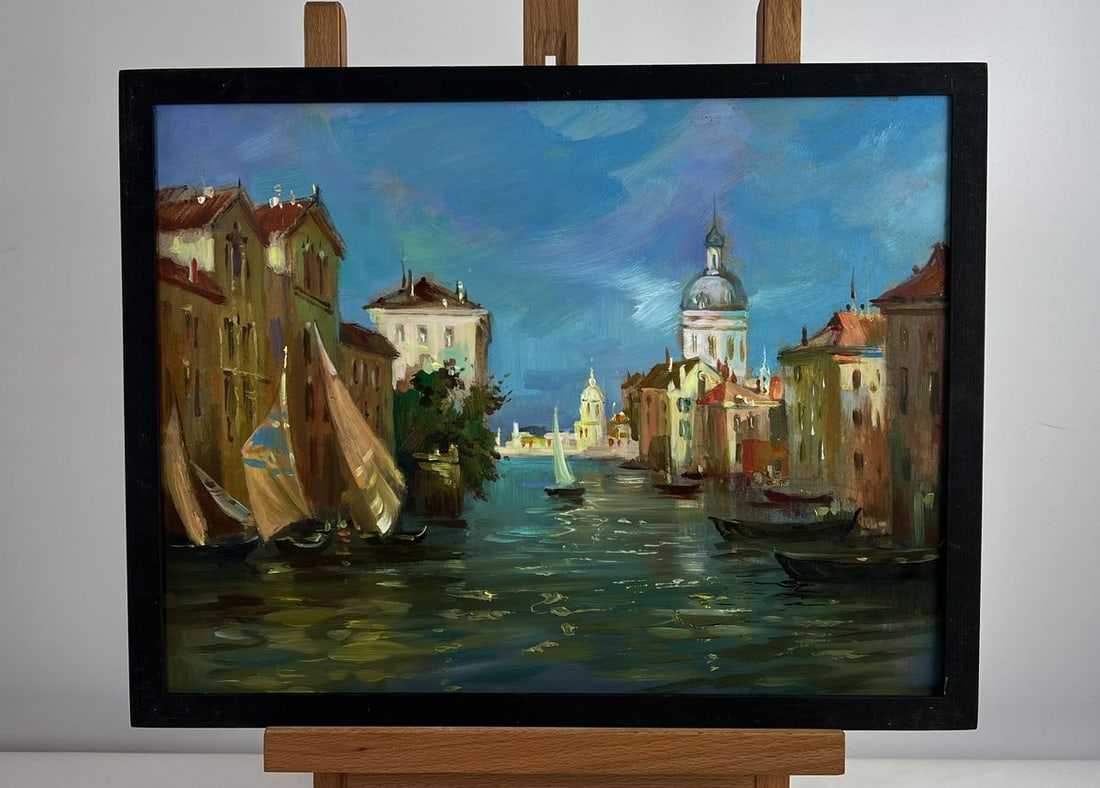 Oil painting Dream of Venice Yuriy Suprunchuk: Title: Oil painting Dream of Venice Yuriy Suprunchuk Description: AAA4994 The oil painting on cardboard titled "Dream of Venice" captures a magical interpretation of the floating city, immersing the v