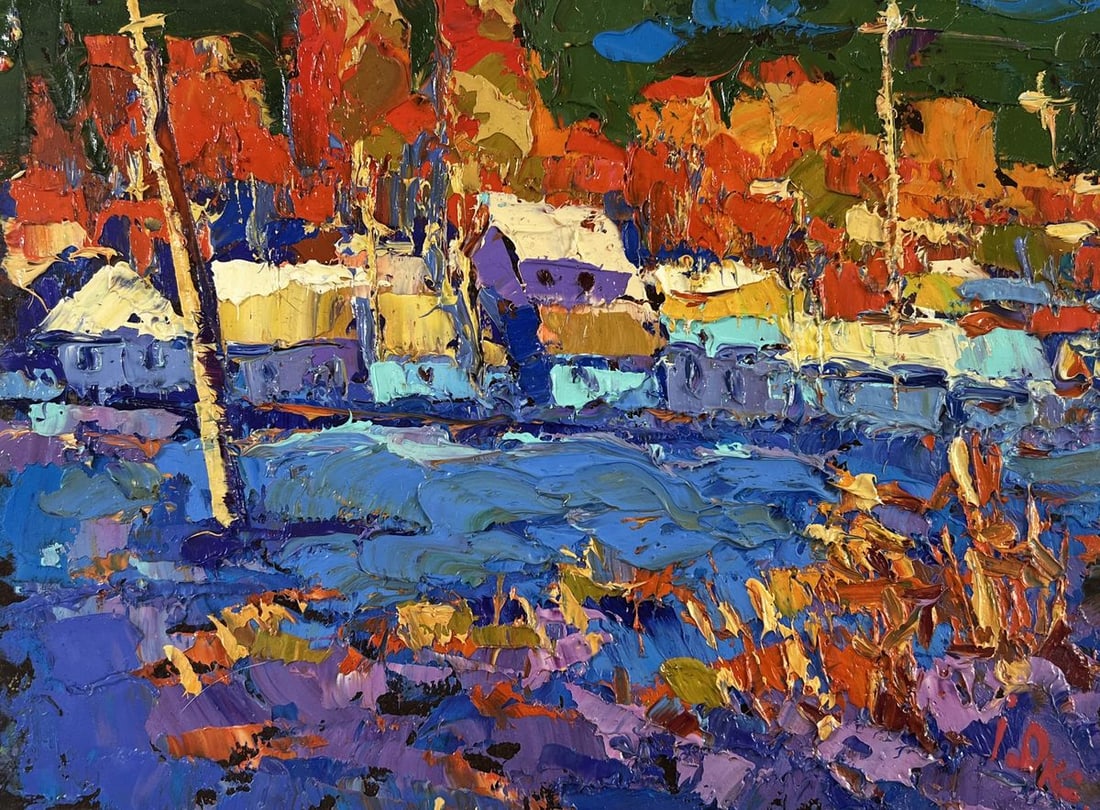 Oil painting The sun sets quietly in silence Alex Kalenyuk - 3