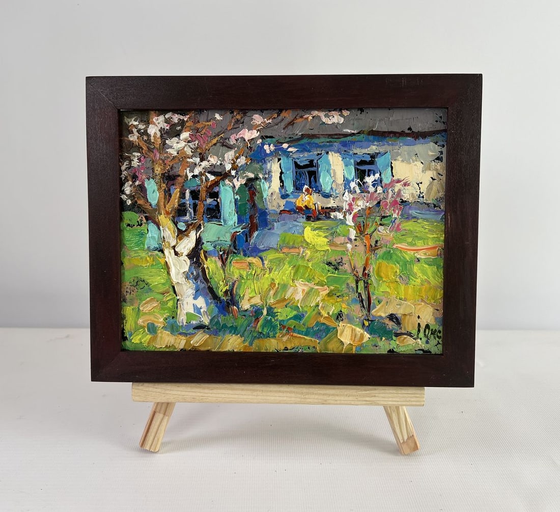 Oil painting Silence and sun in the yard Oksana Kalenyuk (1 of 8)