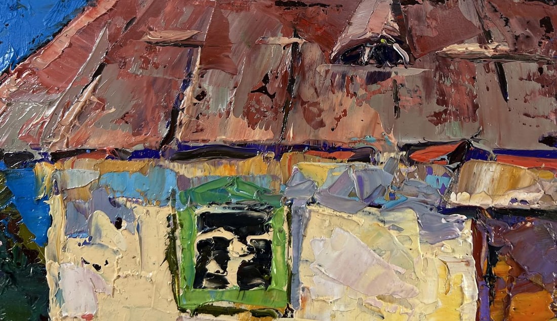 Oil painting Spring is coming to the yard Alex Kalenyuk - 4