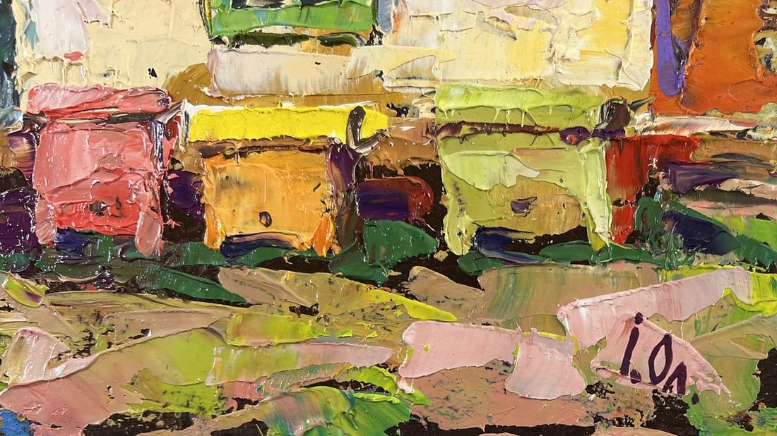 Oil painting Spring is coming to the yard Alex Kalenyuk - 5