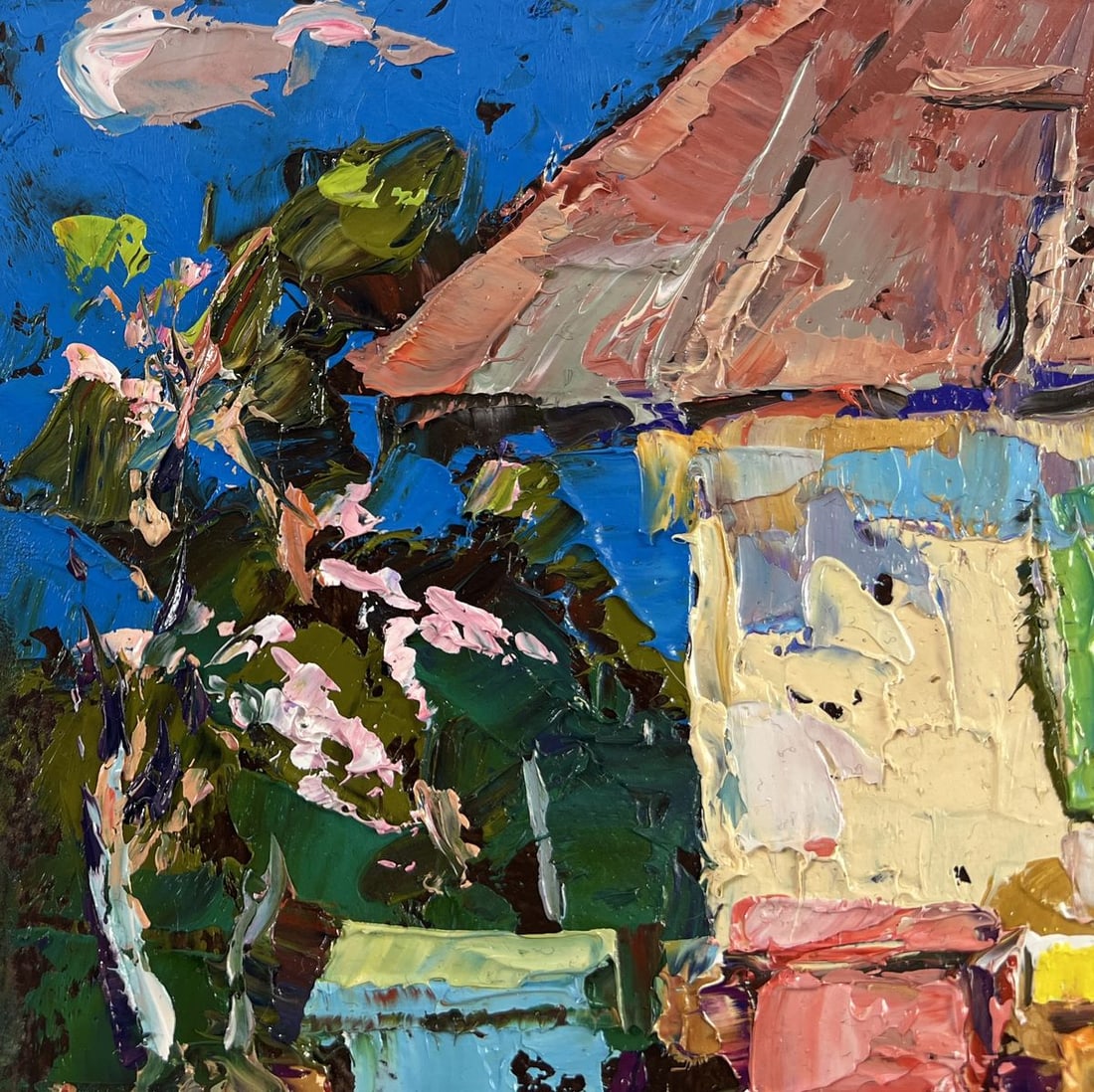 Oil painting Spring is coming to the yard Alex Kalenyuk - 7