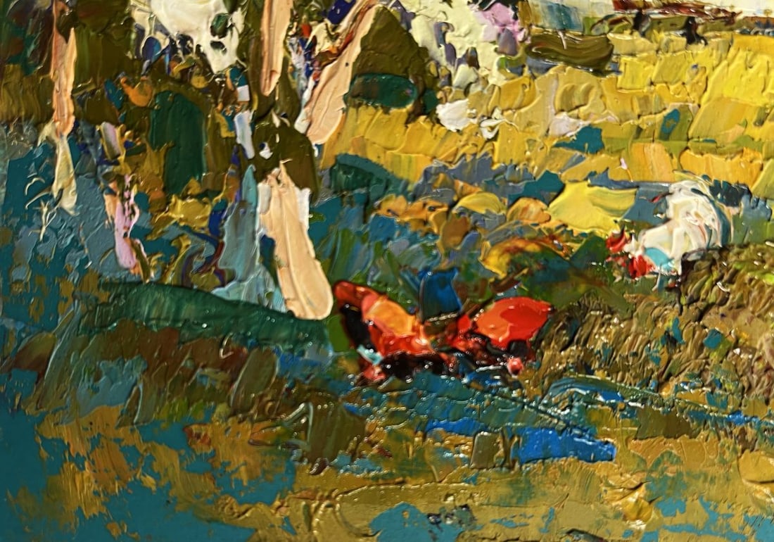 Oil painting Flowering trees in the garden Oksana Kalenyuk - 6