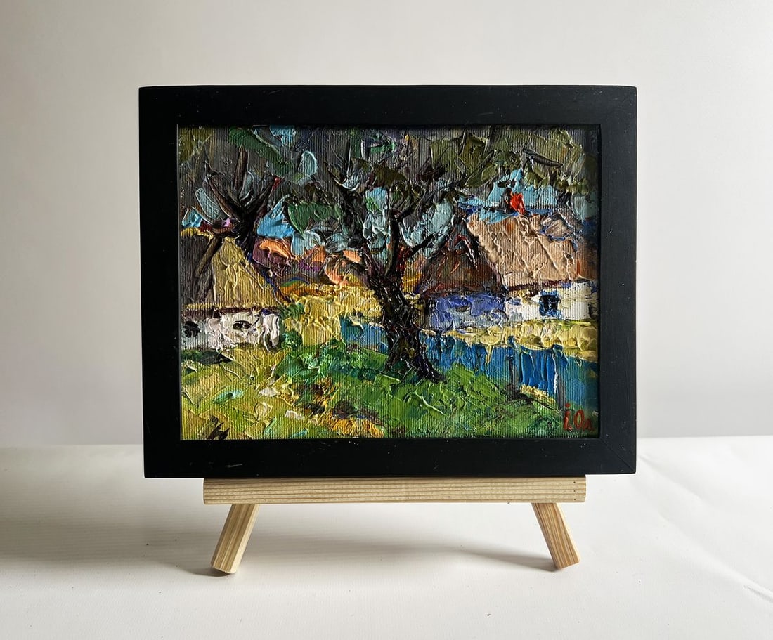 Oil painting Country summer morning Alex Kalenyuk: Title: Oil painting Country summer morning Alex Kalenyuk Description: AAA4118 This oil painting canvas, titled "Country summer morning", the composition is full of life and warmth, with the artist