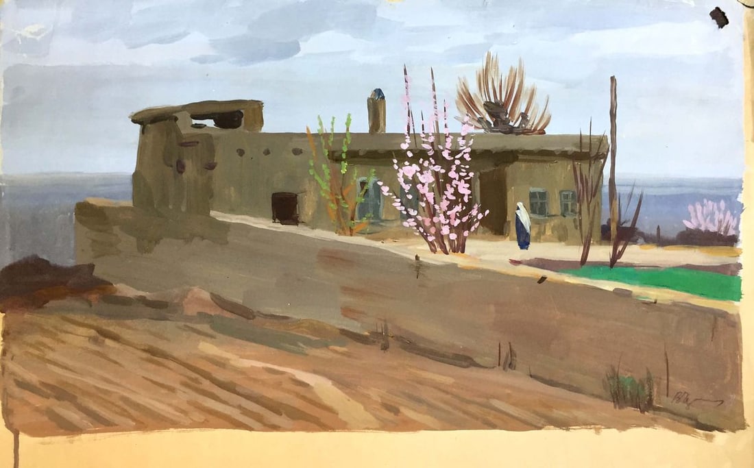 Gouache painting House on the cliff Chernikov Vladimir Mikhailovich (1 of 10)