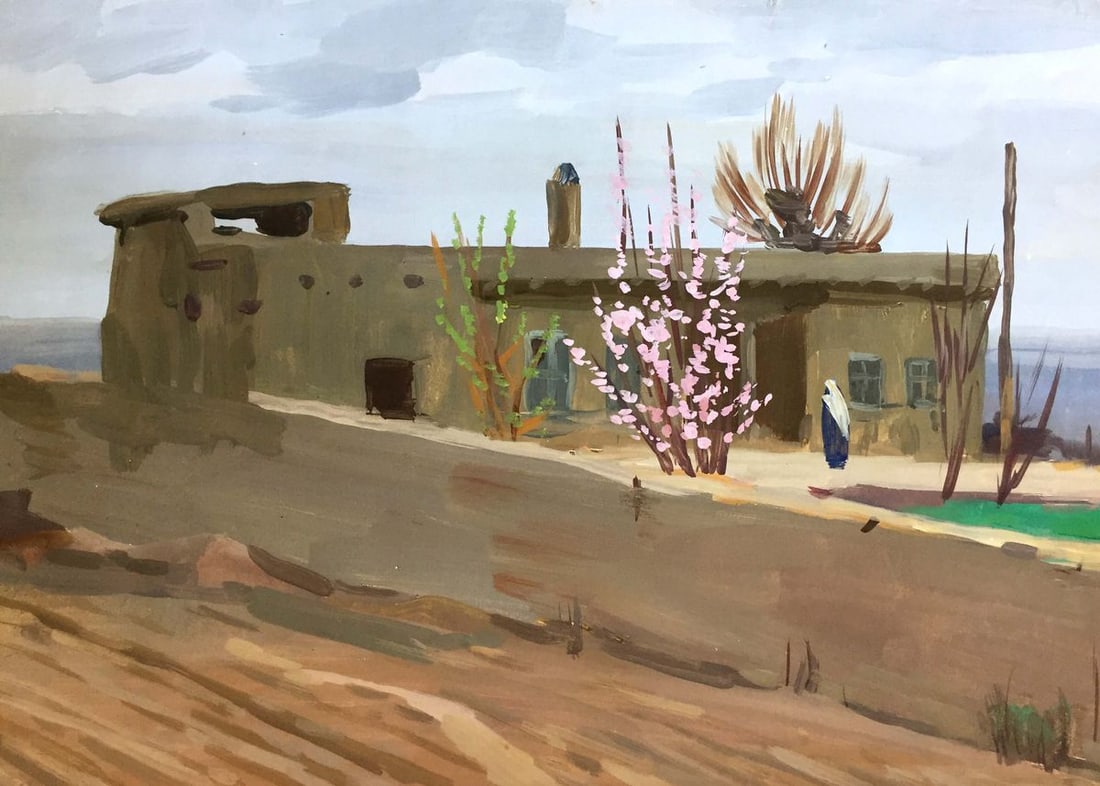 Gouache painting House on the cliff Chernikov Vladimir Mikhailovich - 2