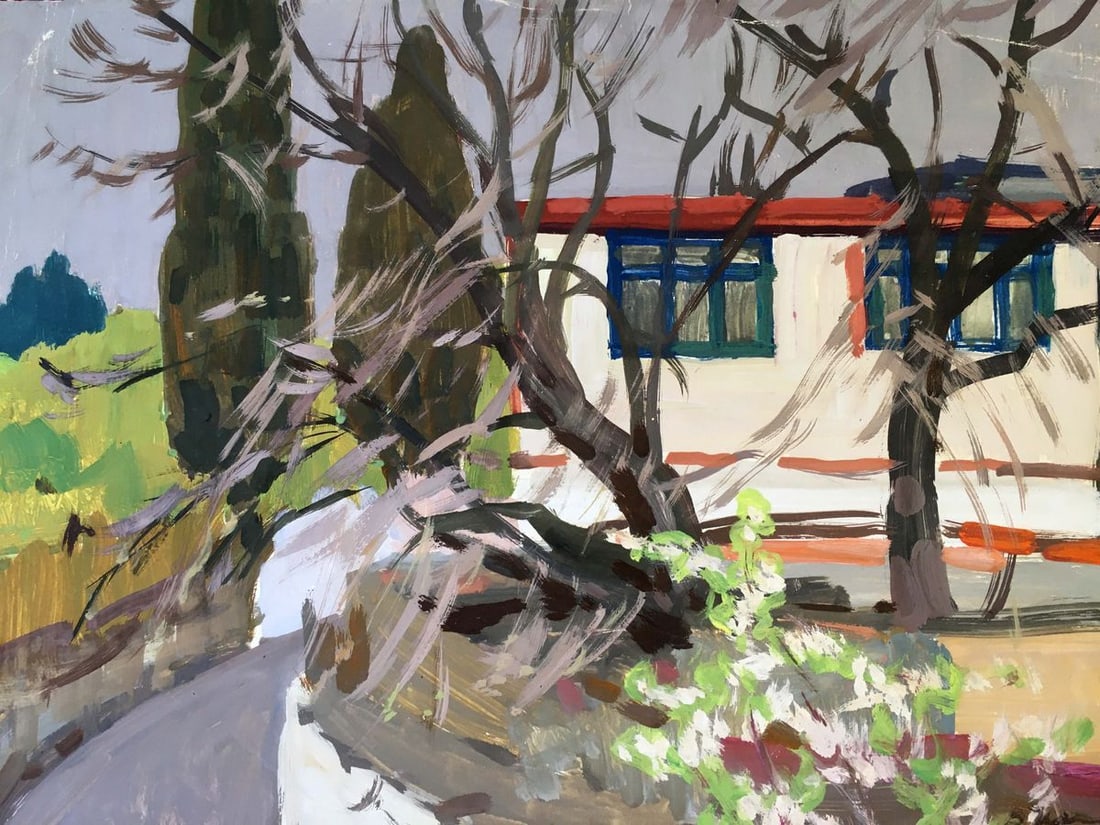 Gouache painting House on the outskirts Chernikov Vladimir Mikhailovich - 2