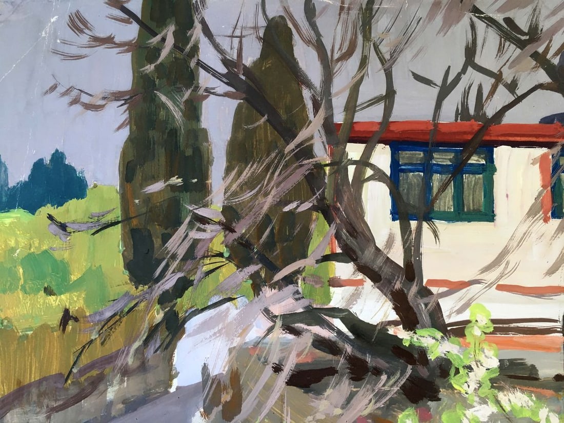 Gouache painting House on the outskirts Chernikov Vladimir Mikhailovich - 4