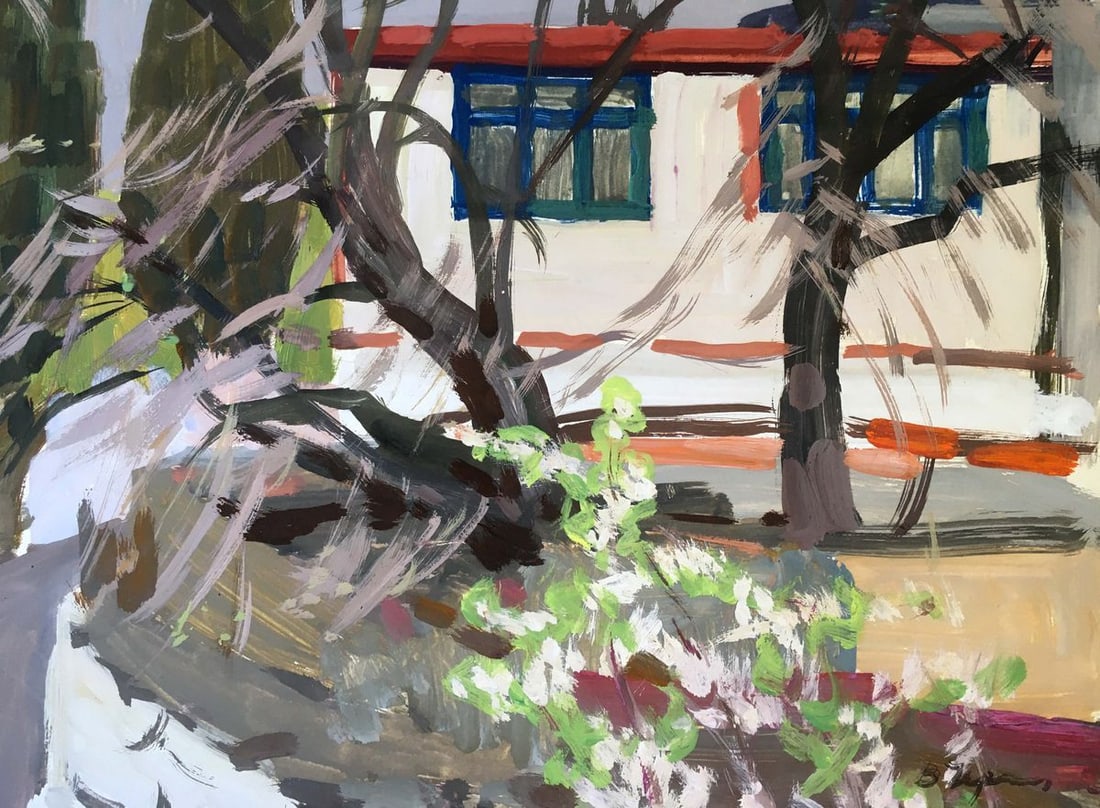 Gouache painting House on the outskirts Chernikov Vladimir Mikhailovich - 6