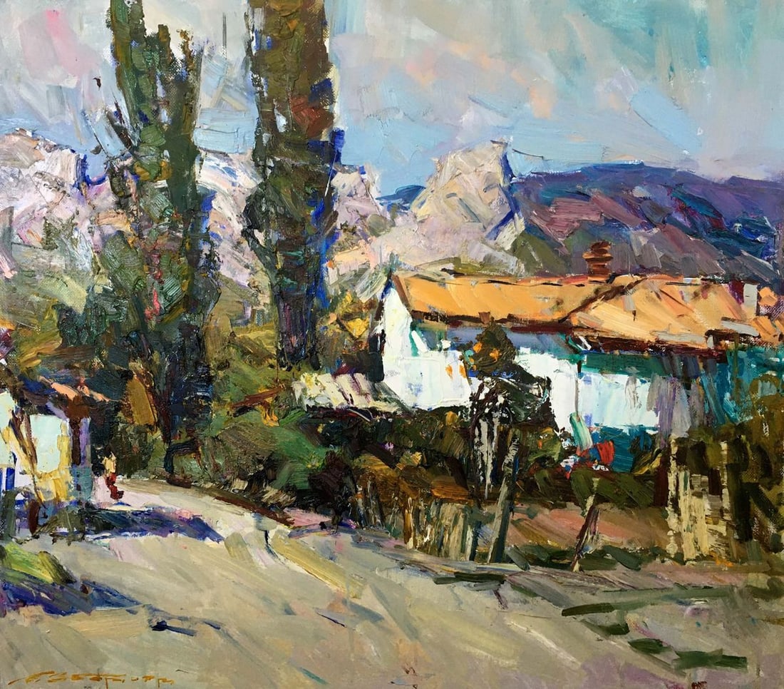 Oil painting Rural landscape Zaborovsky Leonid Alexandrovich: Title: Oil painting Rural landscape Zaborovsky Leonid Alexandrovich Description: 982 *** ABOUT THIS PAINTING *** * TITLE: "Rural landscape" * ARTISTS: Zaborovsky Leonid Alexandrovich * SIZE: 70x80 cm/