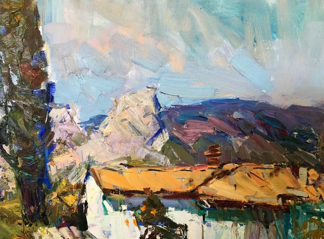 Oil painting Rural landscape Zaborovsky Leonid Alexandrovich - 4