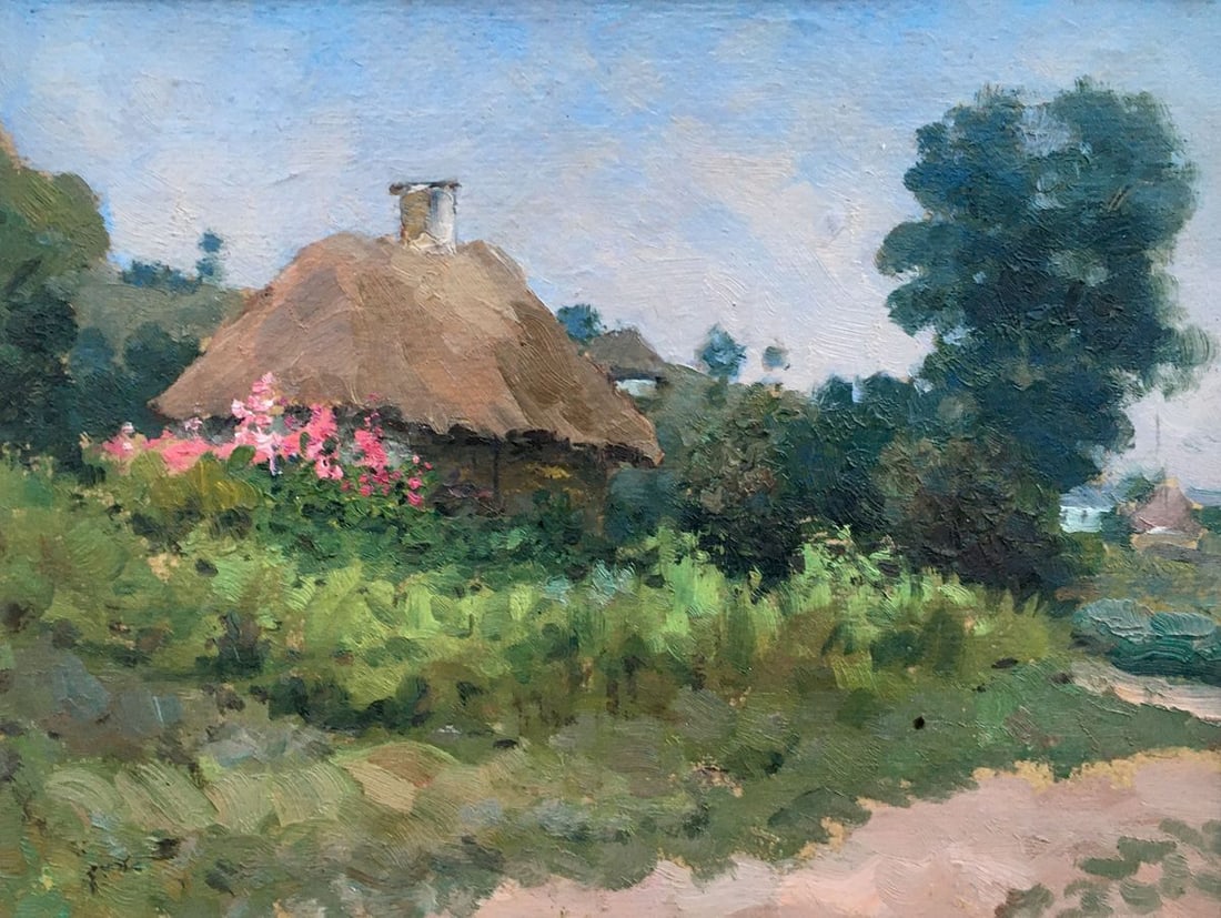 Oil painting Lonely woman's hut Tsyupka Ivan Kirillovich - 2