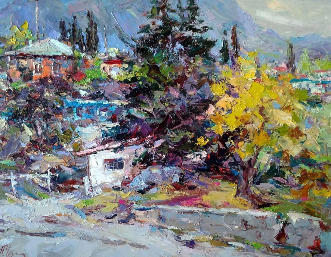 Oil painting Foros Street Alexander Nikolaevich Cherednichenko (1 of 6)