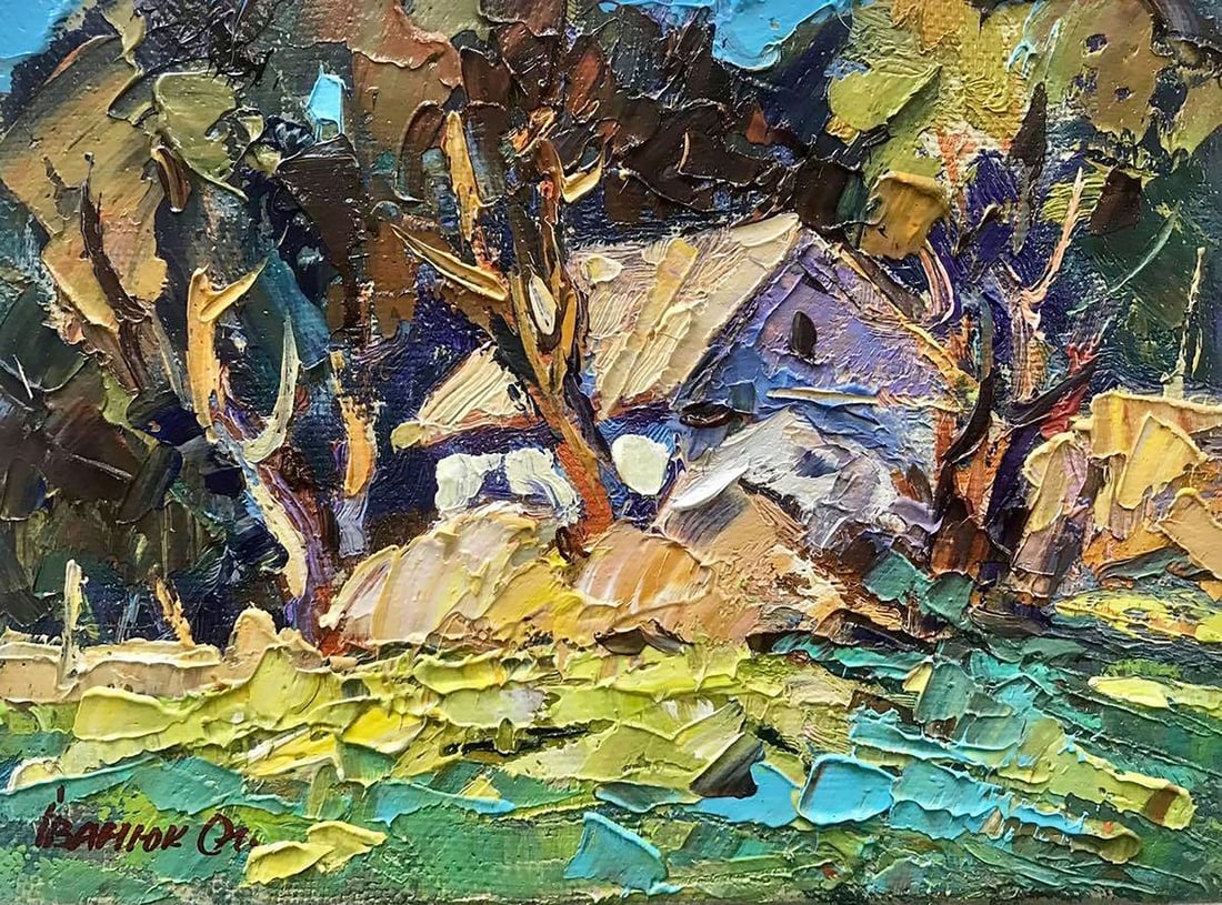 Oil painting Lit by the sun Kalenyuk Oksana: Title: Oil painting Lit by the sun Kalenyuk Oksana Description: 438AAA *** ABOUT THIS PAINTING *** * TITLE: "Lit by the sun" * ARTISTS: Kalenyuk Oksana * SIZE: 15x20 cm/'5.90x7.87 inches' * MEDIUM:
