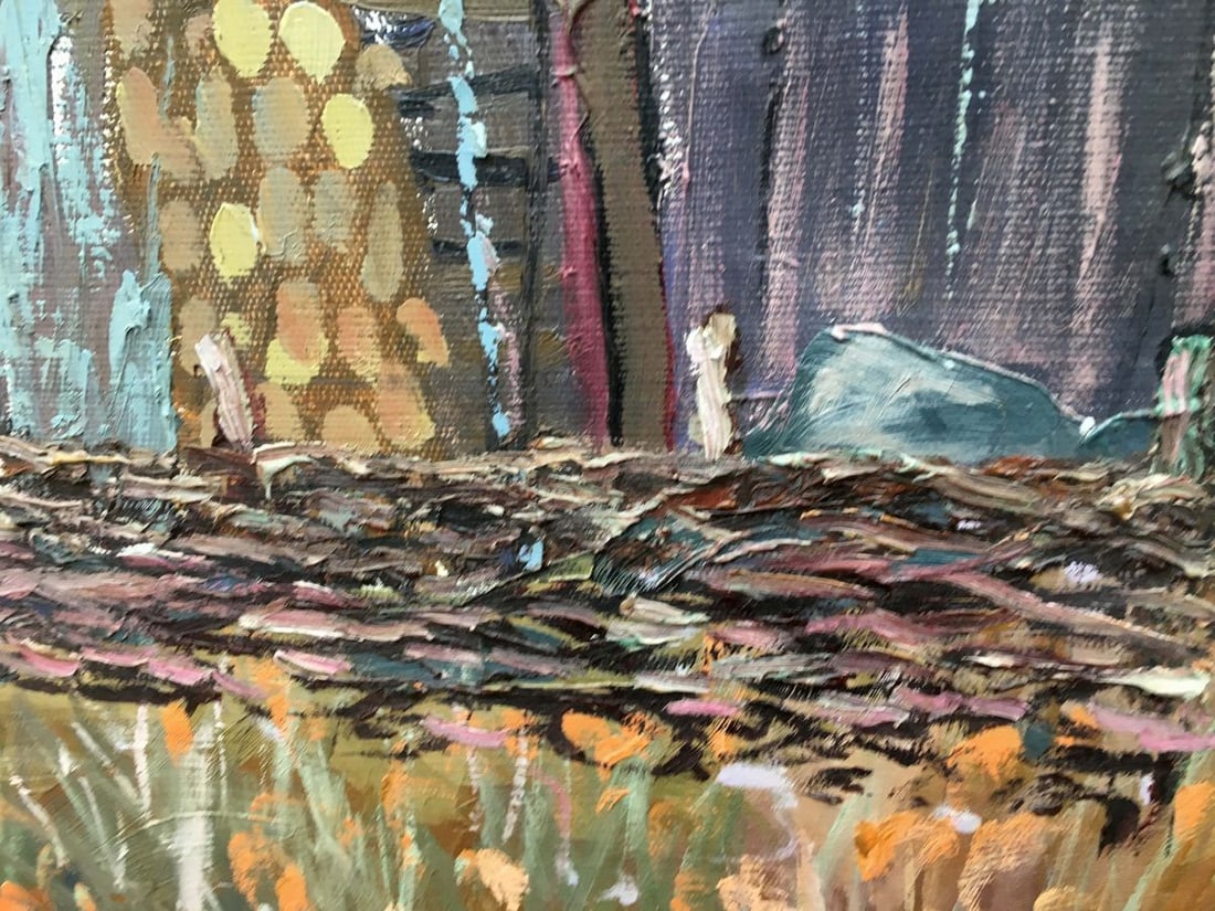 landscape of village oil painting - 4