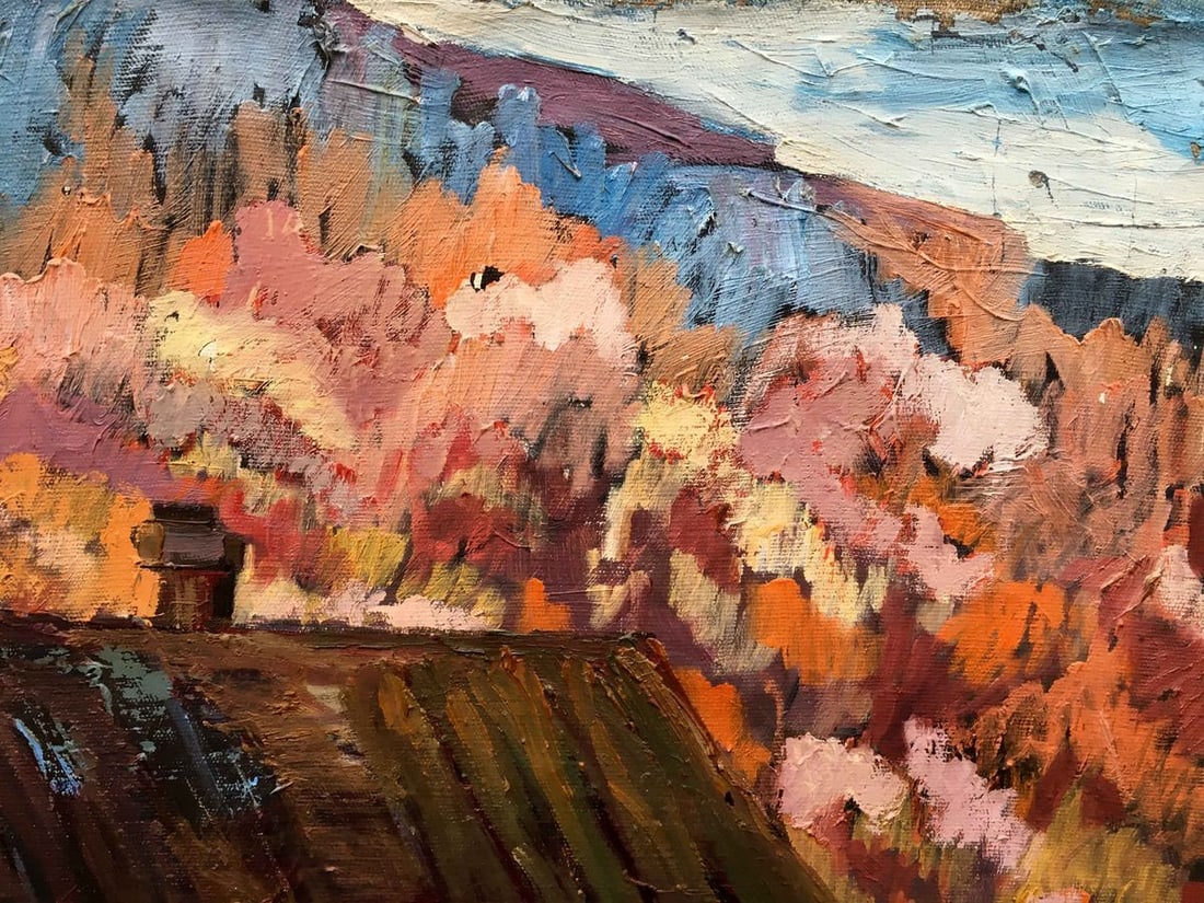 landscape of village oil painting - 5
