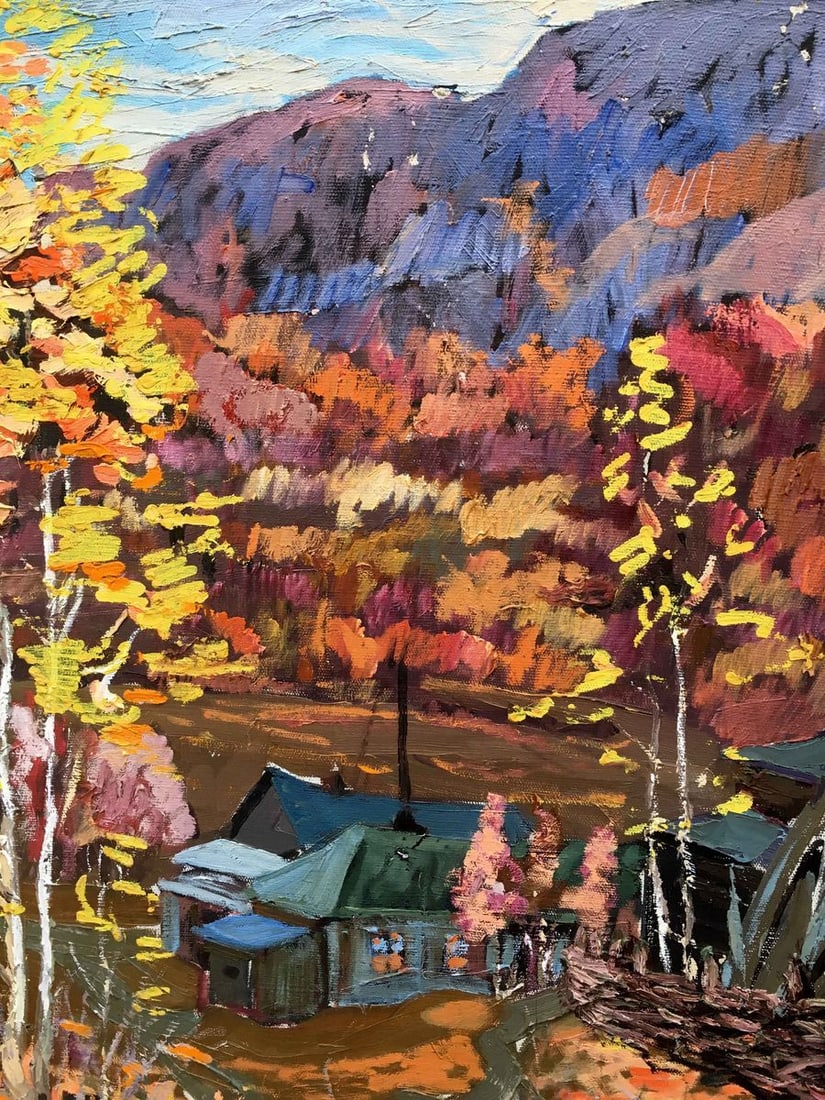 landscape of village oil painting - 8