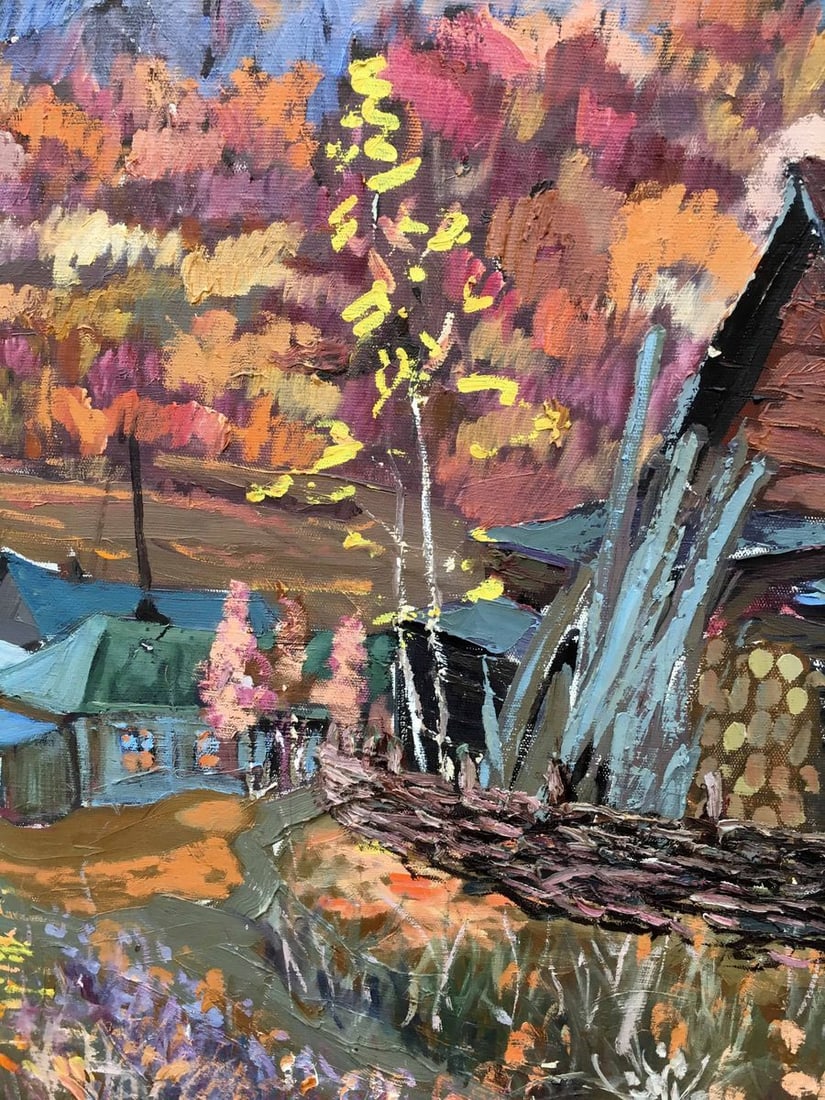 landscape of village oil painting - 9