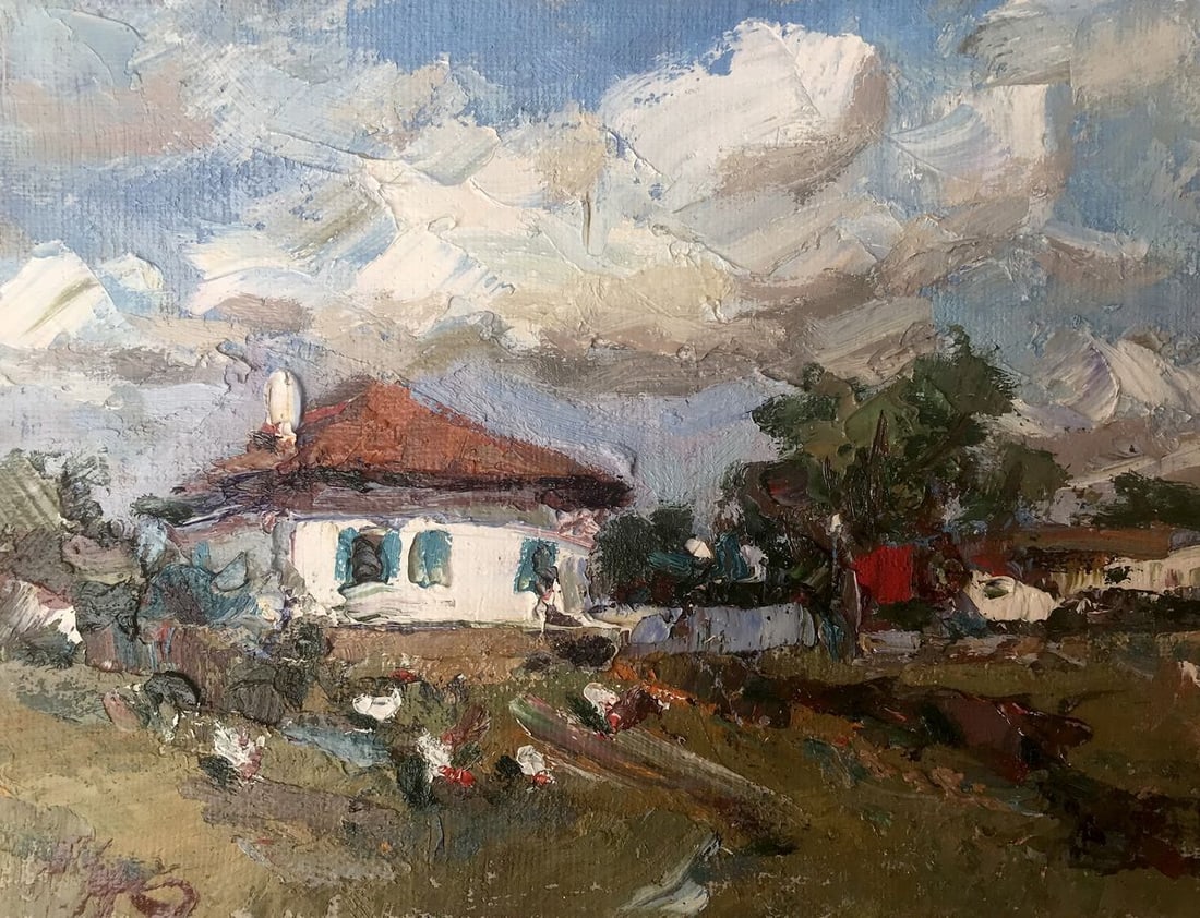 Oil painting Windy Alexander Nikolaevich Cherednichenko: Title: Oil painting Windy Alexander Nikolaevich Cherednichenko Description: AAA2801 "Wind" is an enchanting oil painting that captures the essence of a serene summer landscape. The artist skillfully