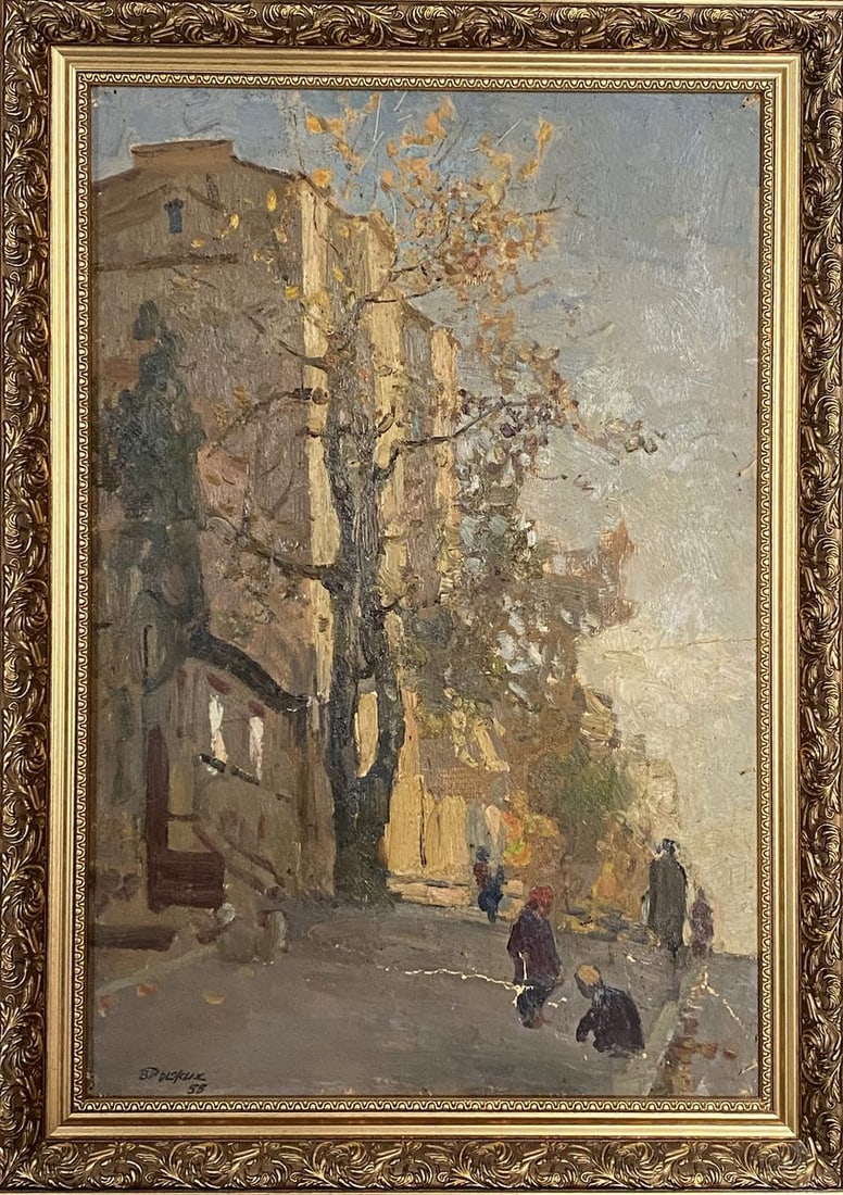 Oil painting City life Ryzhykh Victor Ivanovich: Title: Oil painting City life Ryzhykh Victor Ivanovich Description: Verne 350 *** ABOUT THIS PAINTING *** * TITLE: "City life" * ARTISTS: Ryzhykh Victor Ivanovich * SIZE: 68x48 cm/'26.77x18.89 inches'