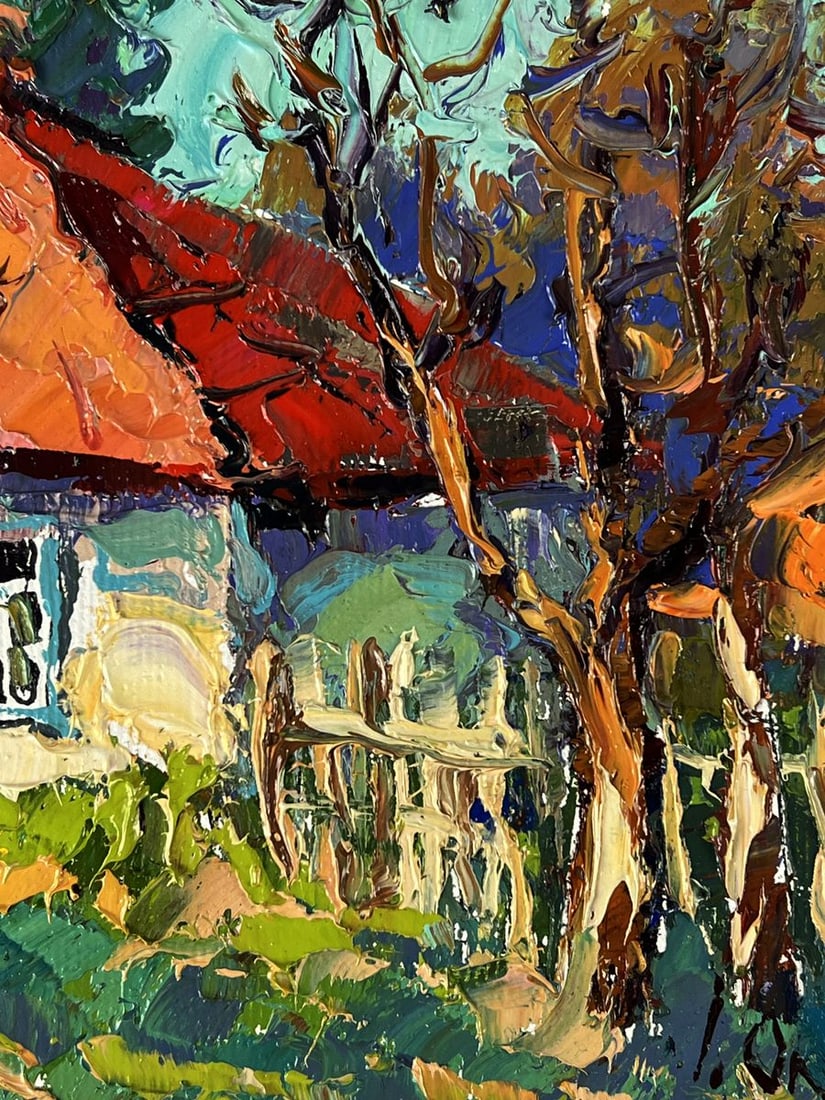 Oil painting In the yard Autumn Oleksiy Ivanyuk - 10