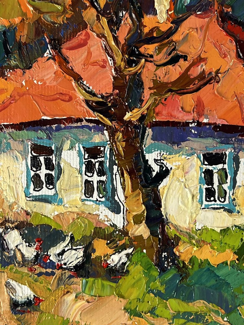 Oil painting In the yard Autumn Oleksiy Ivanyuk - 5