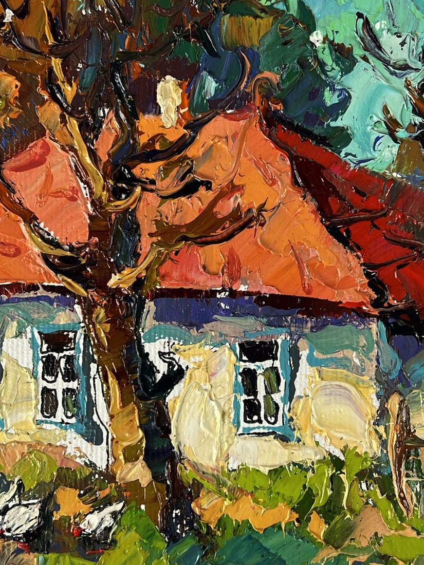 Oil painting In the yard Autumn Oleksiy Ivanyuk - 6