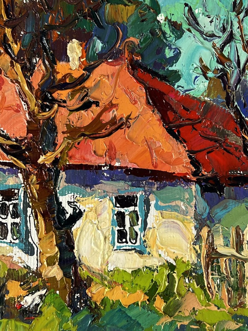 Oil painting In the yard Autumn Oleksiy Ivanyuk - 7