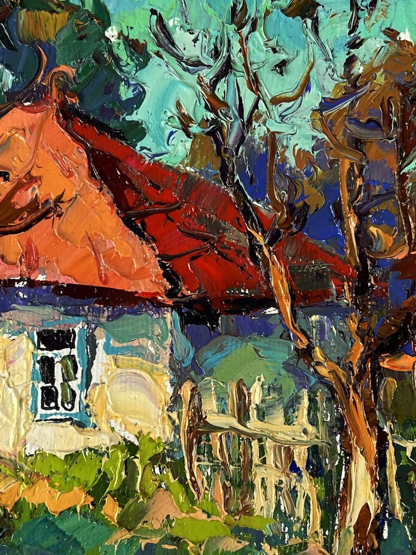 Oil painting In the yard Autumn Oleksiy Ivanyuk - 9