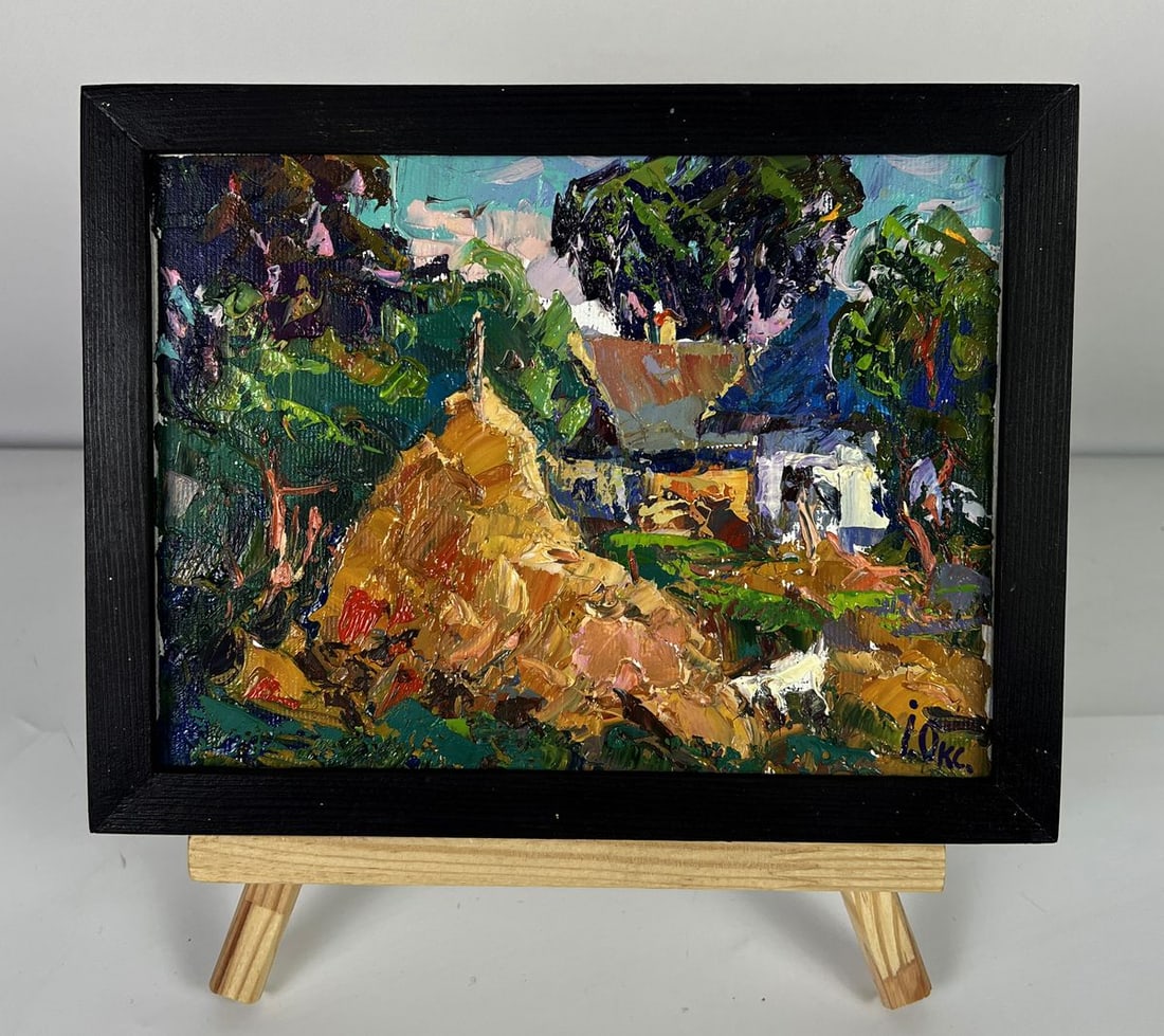 Oil painting The Goat in the Courtyard Oksana Ivanyuk: Title: Oil painting The Goat in the Courtyard Oksana Ivanyuk Description: AAA6222 *** ABOUT THIS PAINTING *** * TITLE: "The Goat in the Courtyard" * ARTISTS: Oksana Ivanyuk * SIZE: 15x20 cm/5.90x7.87
