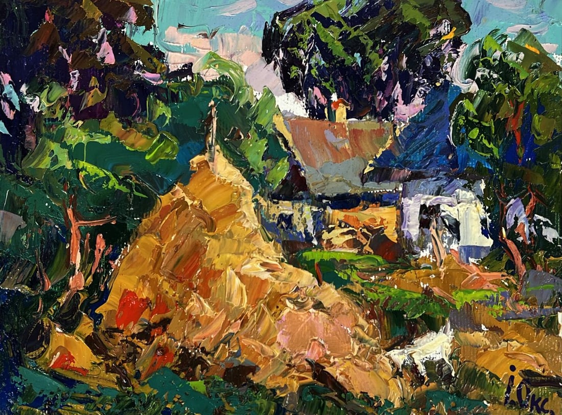 Oil painting The Goat in the Courtyard Oksana Ivanyuk - 3