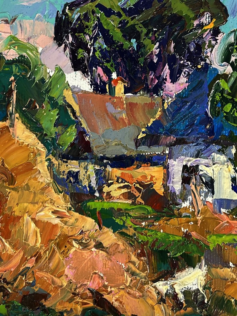 Oil painting The Goat in the Courtyard Oksana Ivanyuk - 8