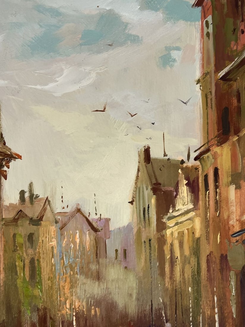 Oil painting The Venetian boat bay in the city Yuriy Suprunchuk - 8