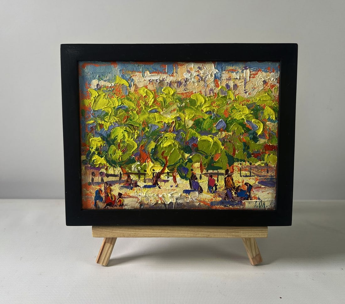 Oil painting Spring city in the shade of trees Oleksiy Ivanyuk: Title: Oil painting Spring city in the shade of trees Oleksiy Ivanyuk Description: AAA5353 The Oil painting on Canvas titled "Spring city in the shade of trees" captures the joyful pulse of urban life
