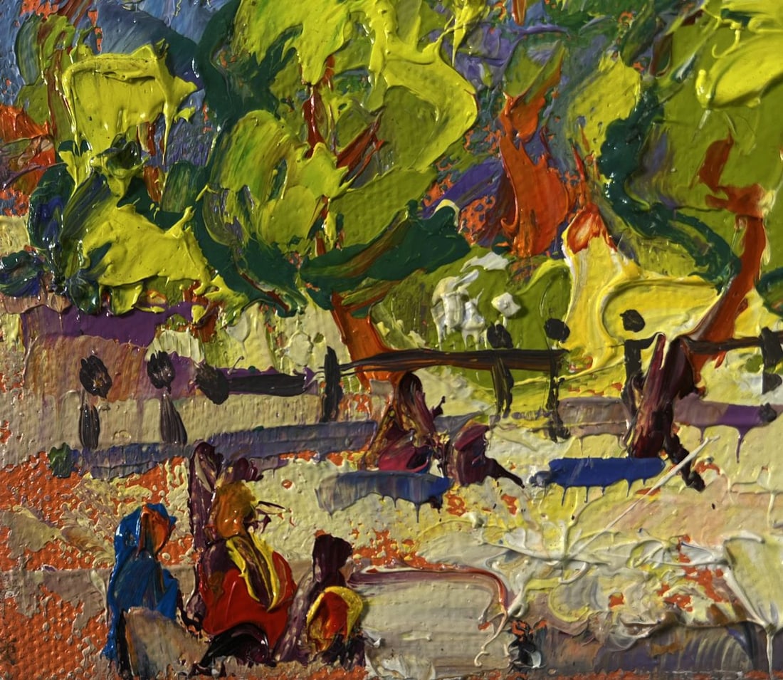 Oil painting Spring city in the shade of trees Oleksiy Ivanyuk - 7