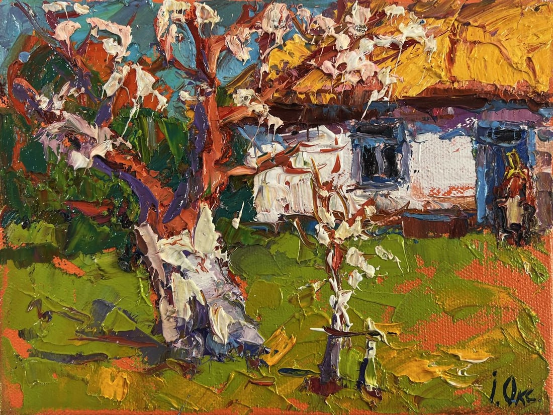 Oil painting Quiet comfort beneath the spreading tree Oksana Ivanyuk - 3