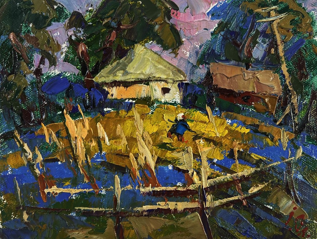 Oil painting Village evening tranquility Oleksiy Ivanyuk - 3