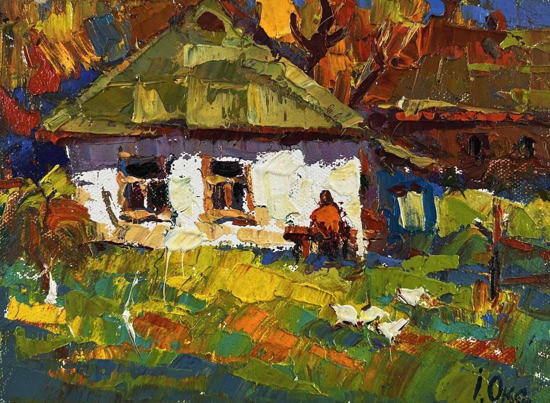 Oil painting Light dances on every blade of grass Oksana Ivanyuk - 3