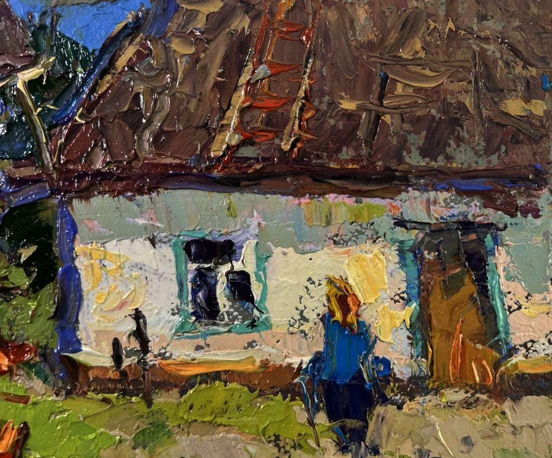 Oil painting Quiet evening courtyard Oksana Ivanyuk - 4
