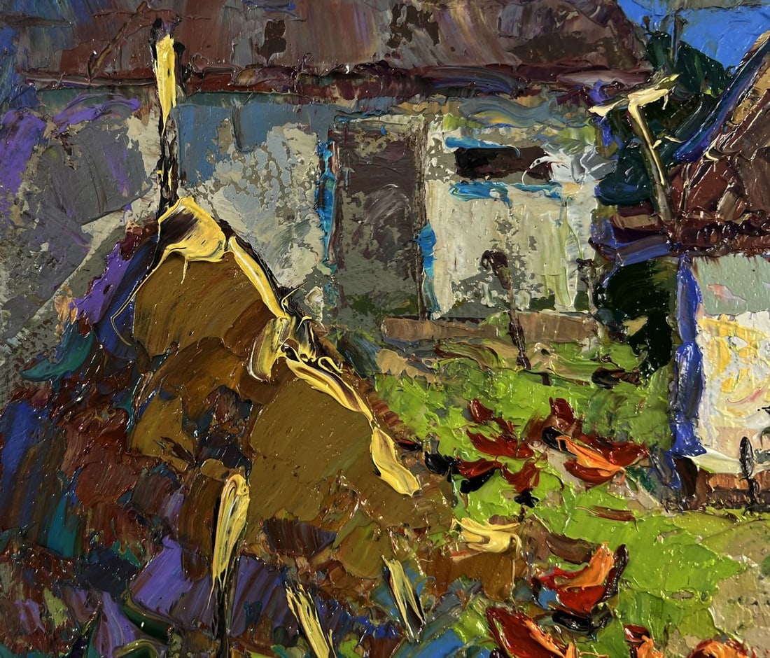 Oil painting Quiet evening courtyard Oksana Ivanyuk - 7
