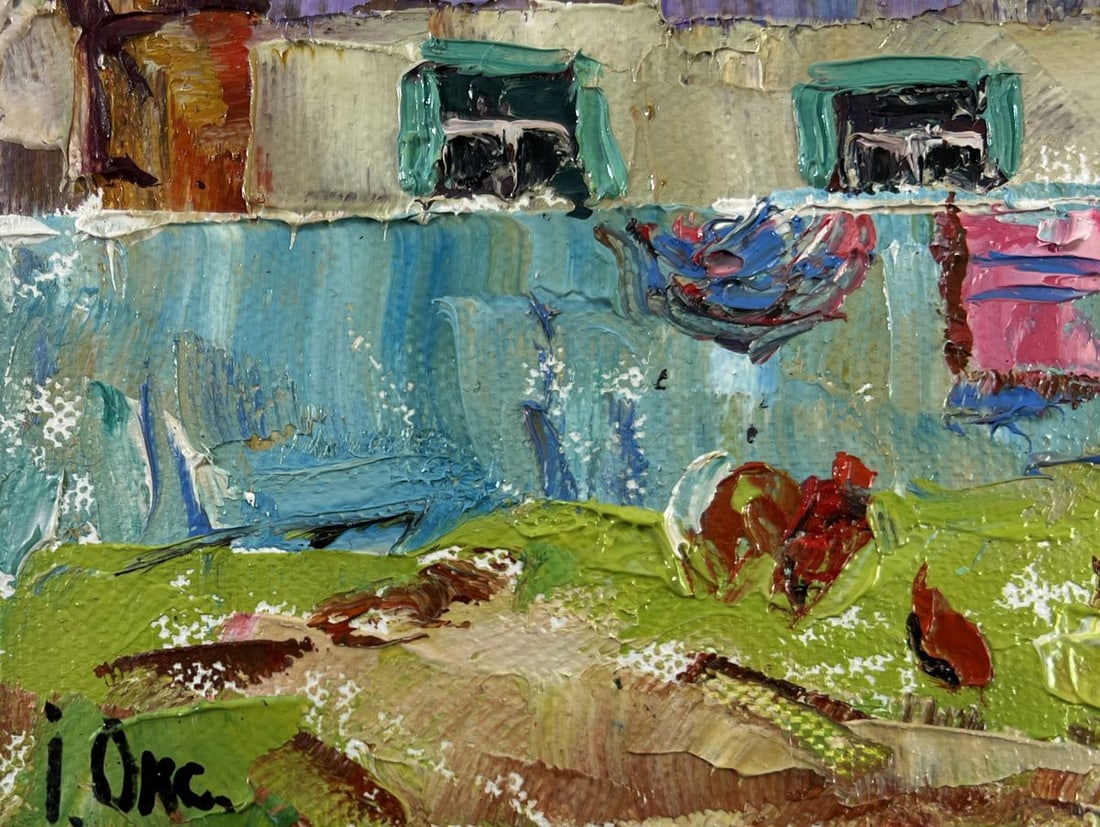 Oil painting Yard in Sunset Light Oksana Kalenyuk - 6