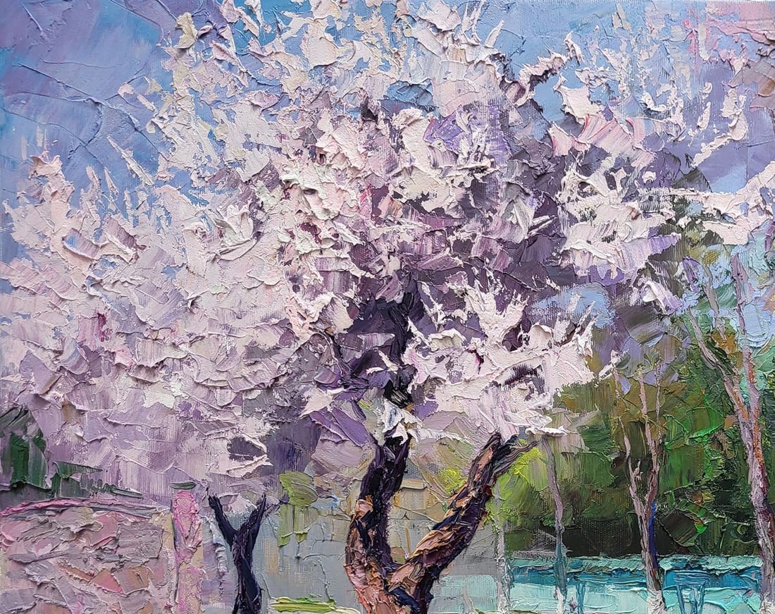 Oil painting Apricot blossom Boris Serdyuk - 4