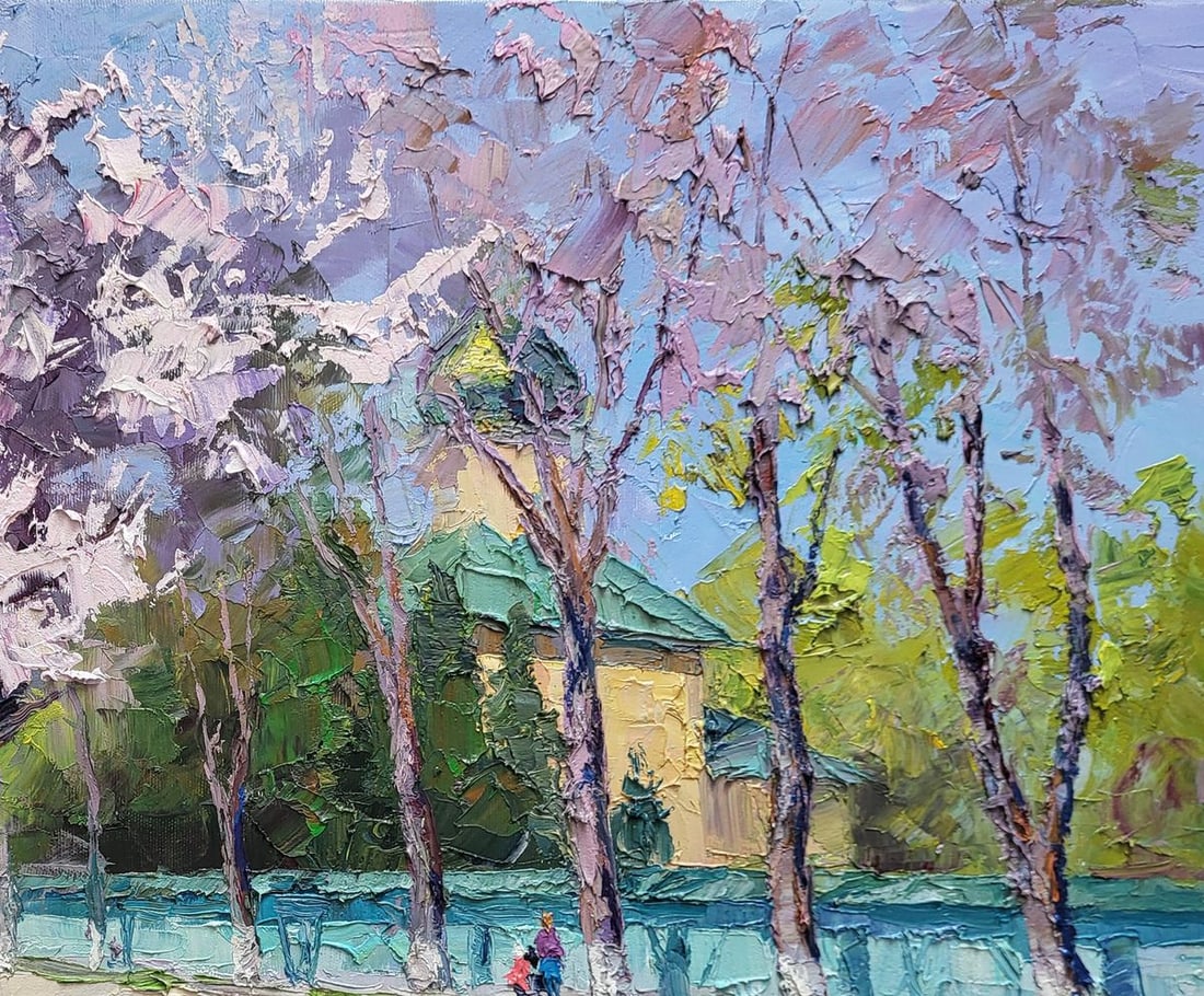 Oil painting Apricot blossom Boris Serdyuk - 5