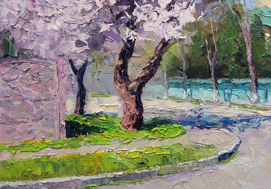 Oil painting Apricot blossom Boris Serdyuk - 6