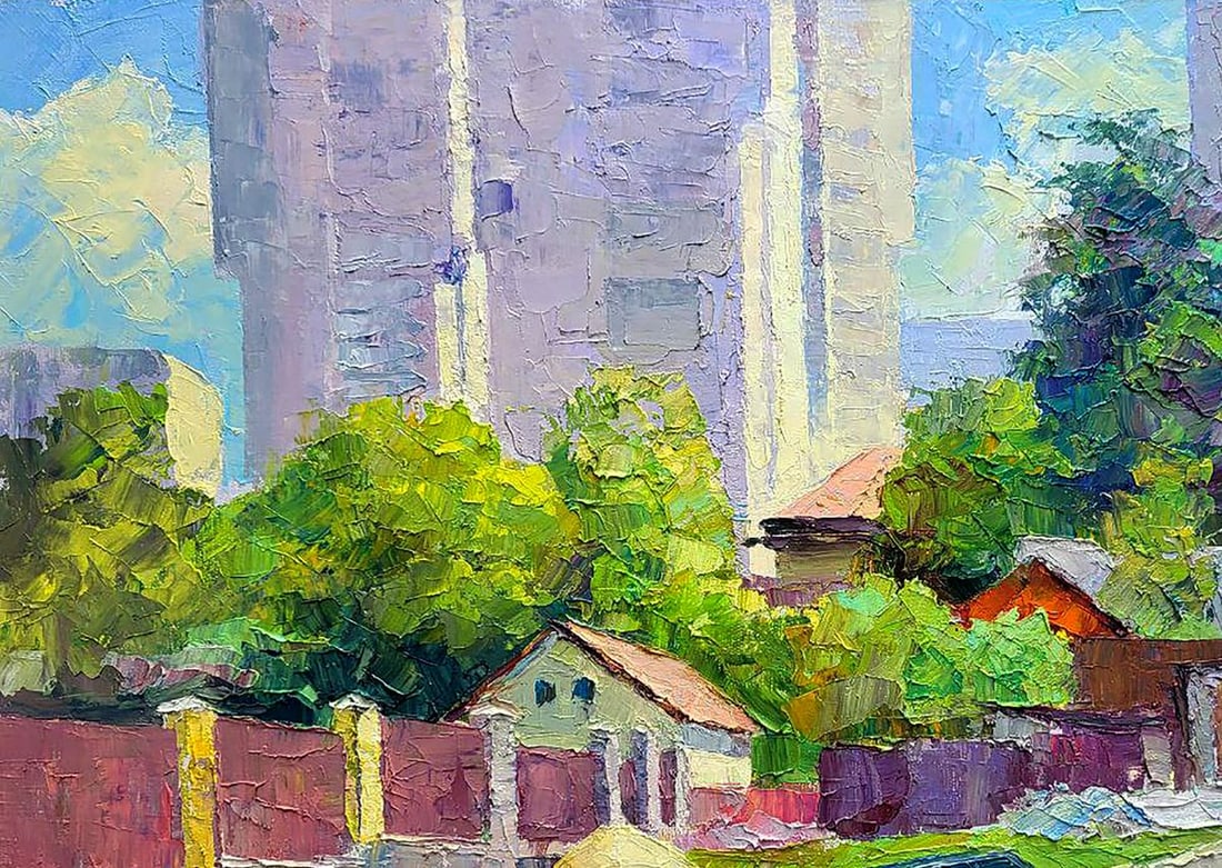 Oil painting Along the city street Boris Serdyuk - 4
