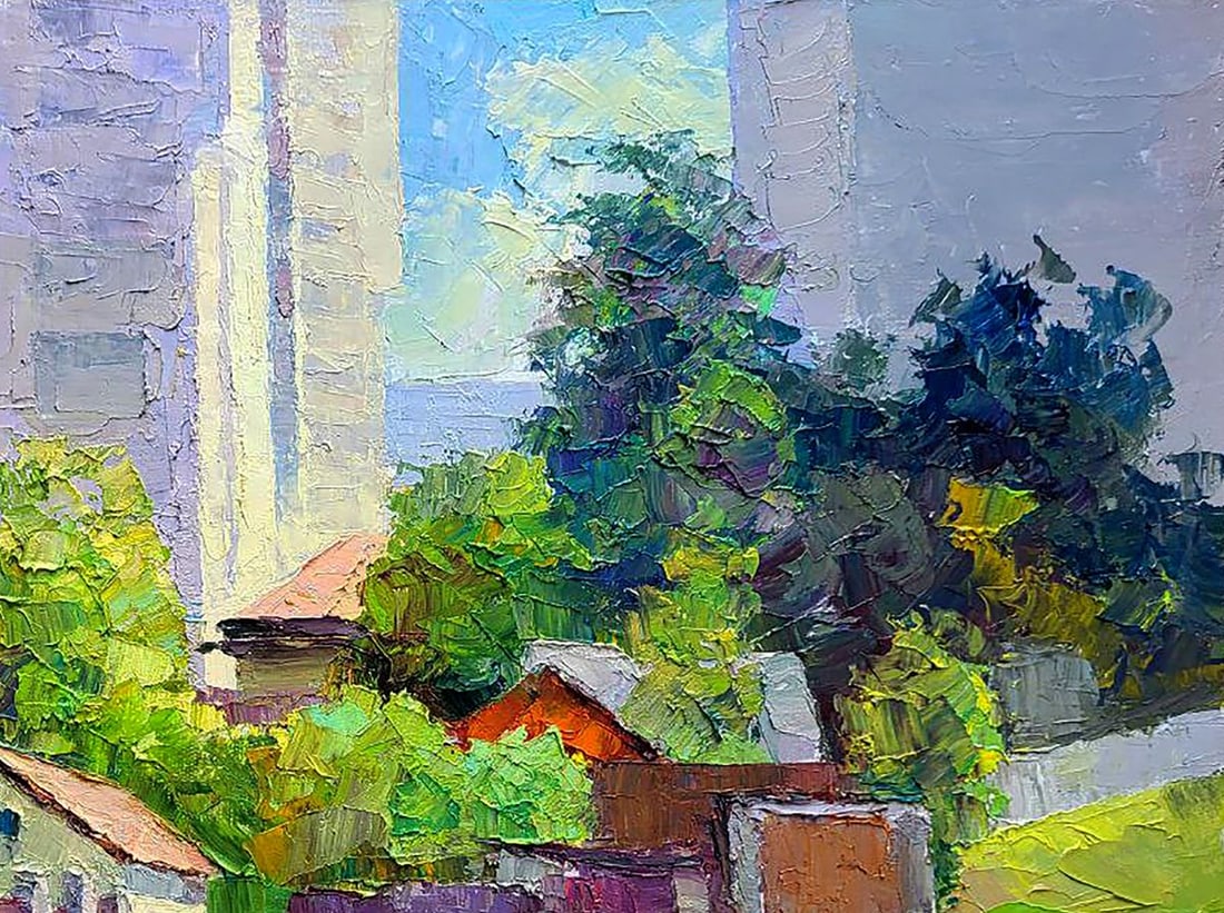 Oil painting Along the city street Boris Serdyuk - 5