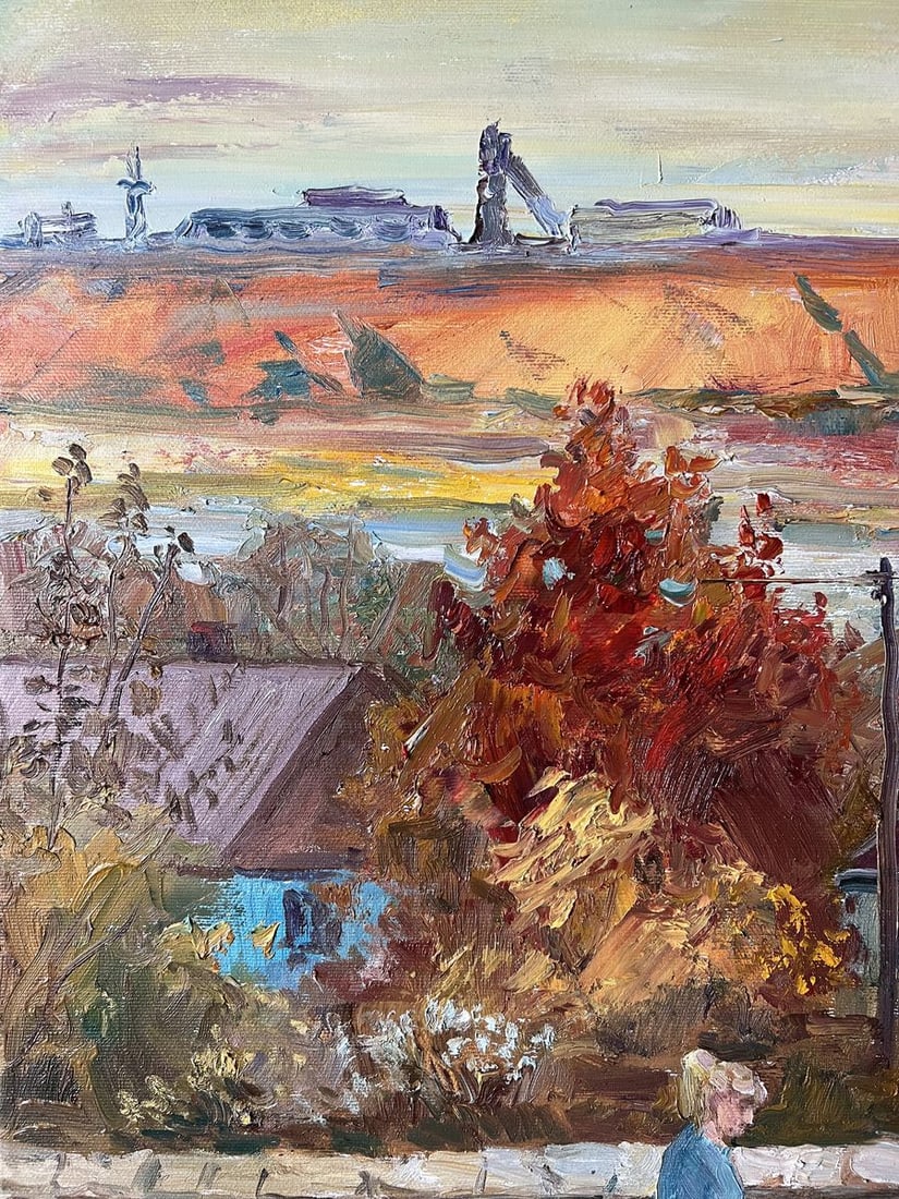 Oil painting Autumn evening in the city V. Mishurovsky - 3