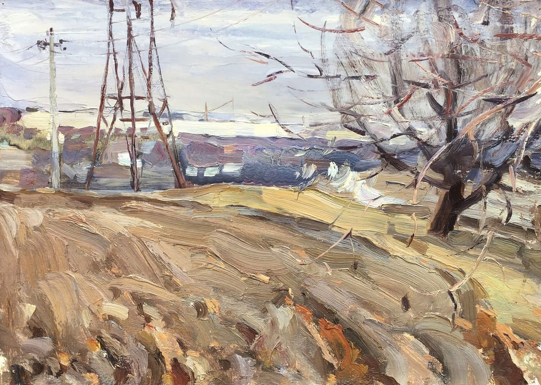 Oil painting In field Bloshenko Anatoly Mikhailovich: Title: Oil painting In field Bloshenko Anatoly Mikhailovich Description: 1266 *** ABOUT THIS PAINTING *** * TITLE: "In field" * ARTISTS: Bloshenko Anatoly Mikhailovich * SIZE: 35?49 cm/'13.77?19.29