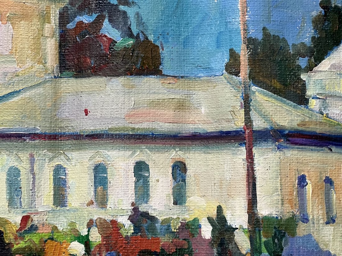 Oil painting White houses Peter Tovpev - 6