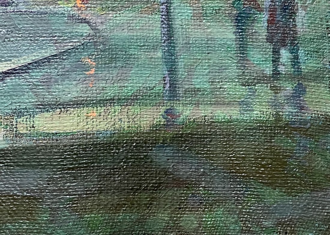 Oil painting Near the traffic light Peter Tovpev - 10